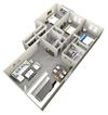3 x 2 Floorplan 3 Bed and 2 bath apartment 987 Sq.Ft. at Bella Park Apartments